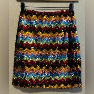 Multicolor Sequin Chevron Skirt Size XS